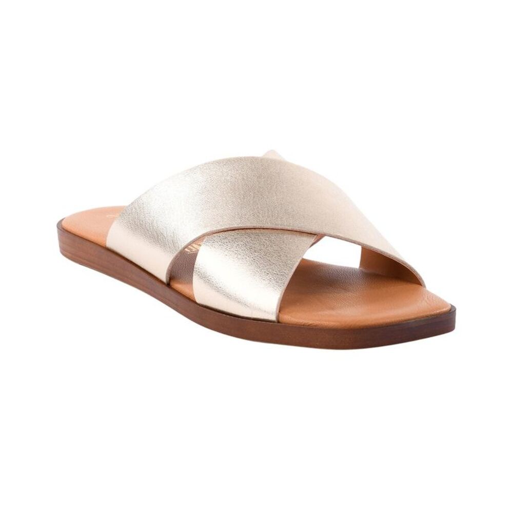 Seychelles Chai Leather Slide, Gold